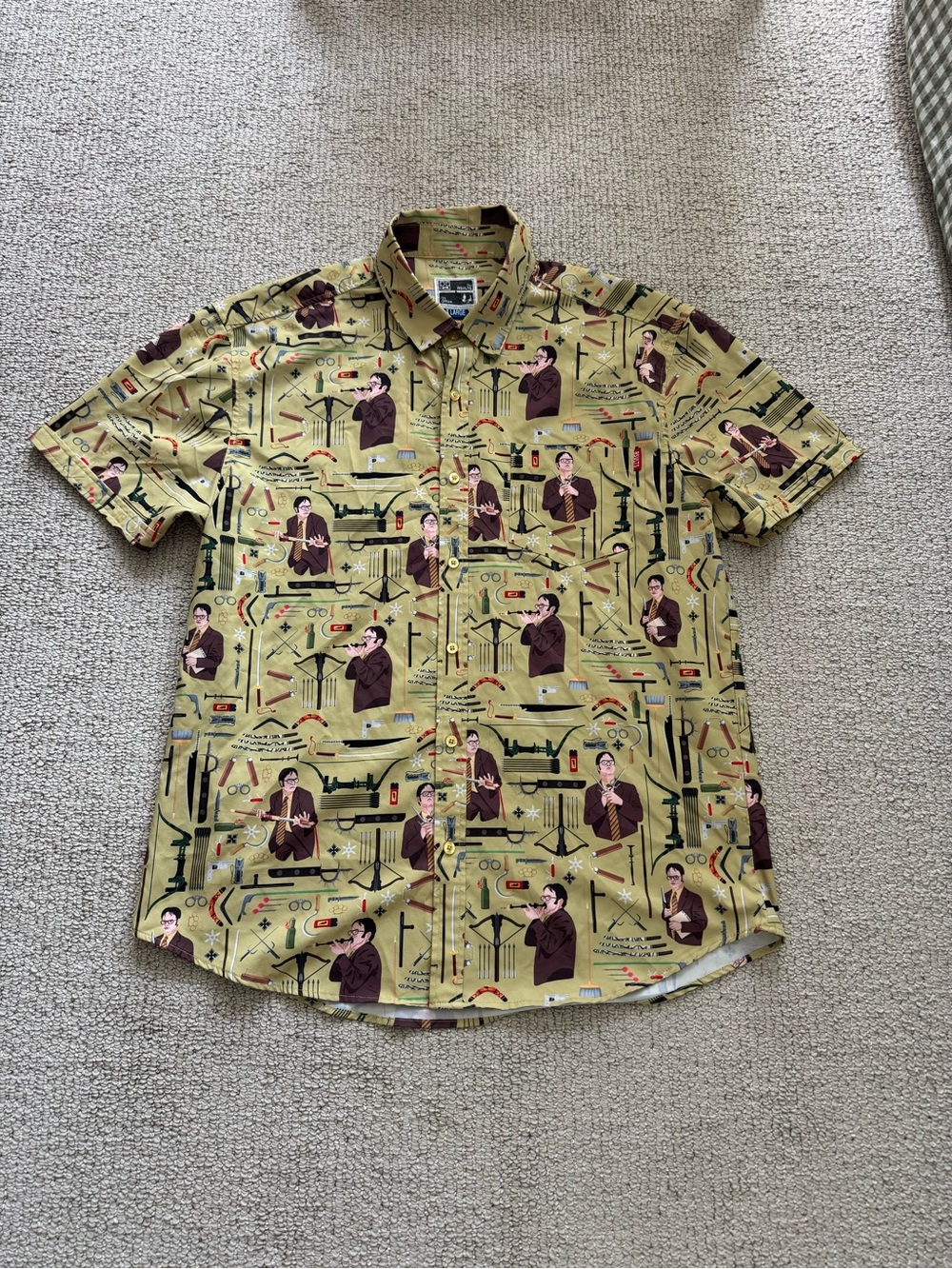 RSVLTS The Office Dwight Schrute 1000 Ways To Die Button Down Shirt Mens XL